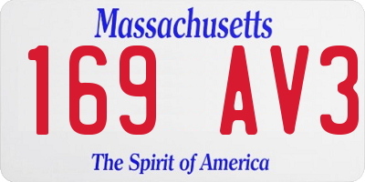 MA license plate 169AV3