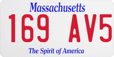 MA license plate 169AV5