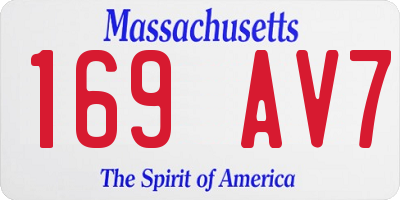 MA license plate 169AV7