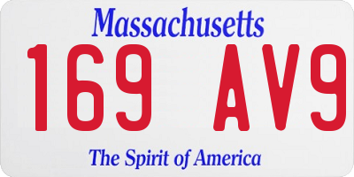 MA license plate 169AV9