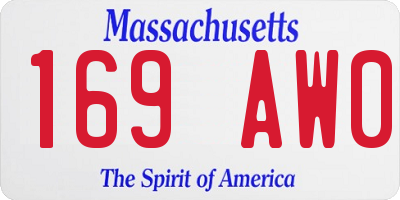 MA license plate 169AW0