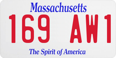 MA license plate 169AW1