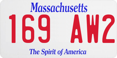 MA license plate 169AW2