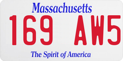 MA license plate 169AW5