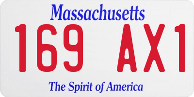 MA license plate 169AX1