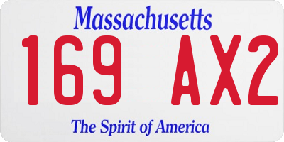 MA license plate 169AX2