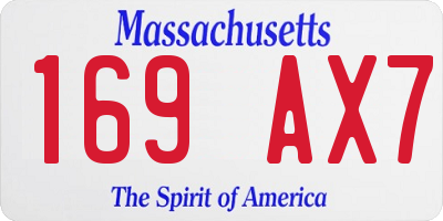 MA license plate 169AX7
