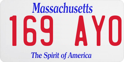 MA license plate 169AY0