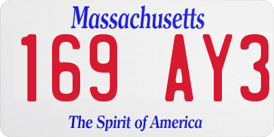 MA license plate 169AY3