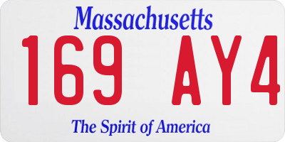MA license plate 169AY4