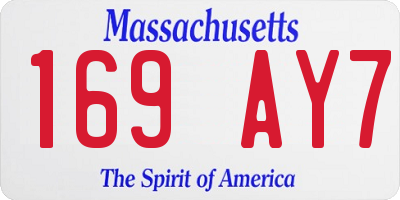 MA license plate 169AY7