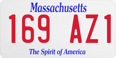MA license plate 169AZ1