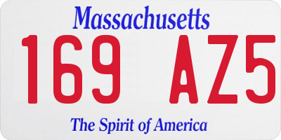 MA license plate 169AZ5