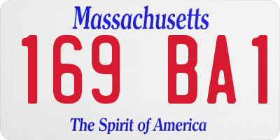 MA license plate 169BA1