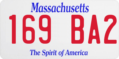 MA license plate 169BA2