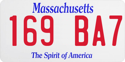 MA license plate 169BA7