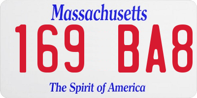 MA license plate 169BA8