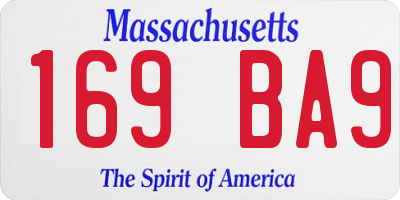 MA license plate 169BA9