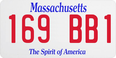 MA license plate 169BB1