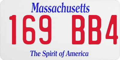 MA license plate 169BB4