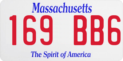 MA license plate 169BB6