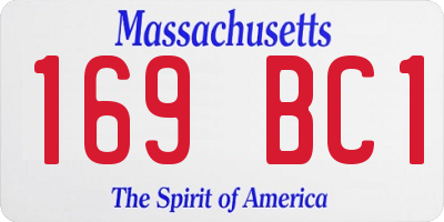 MA license plate 169BC1