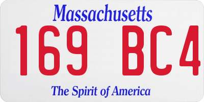 MA license plate 169BC4