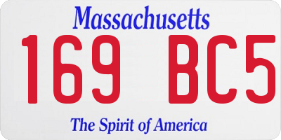 MA license plate 169BC5
