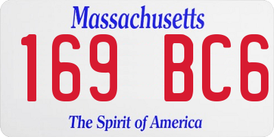 MA license plate 169BC6