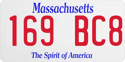 MA license plate 169BC8