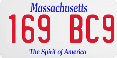 MA license plate 169BC9