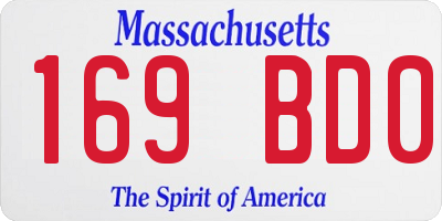 MA license plate 169BD0