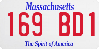 MA license plate 169BD1