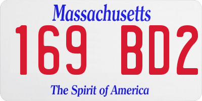 MA license plate 169BD2