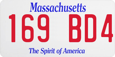 MA license plate 169BD4
