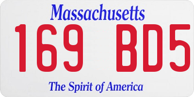 MA license plate 169BD5