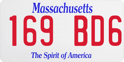 MA license plate 169BD6