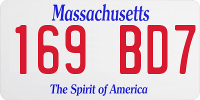 MA license plate 169BD7