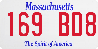 MA license plate 169BD8
