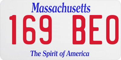 MA license plate 169BE0