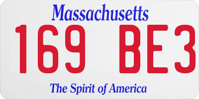 MA license plate 169BE3