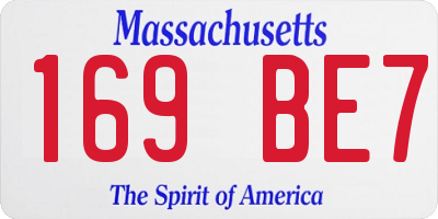 MA license plate 169BE7