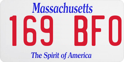 MA license plate 169BF0