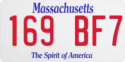 MA license plate 169BF7