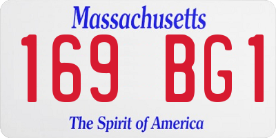 MA license plate 169BG1