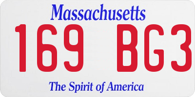 MA license plate 169BG3