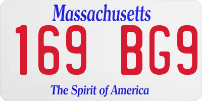 MA license plate 169BG9