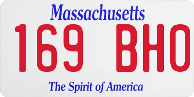 MA license plate 169BH0