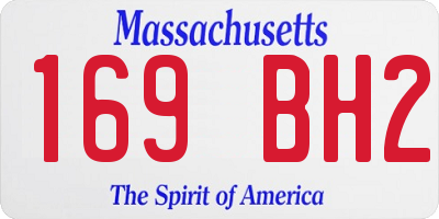 MA license plate 169BH2
