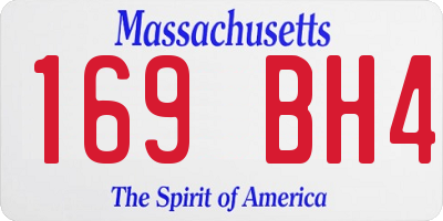 MA license plate 169BH4